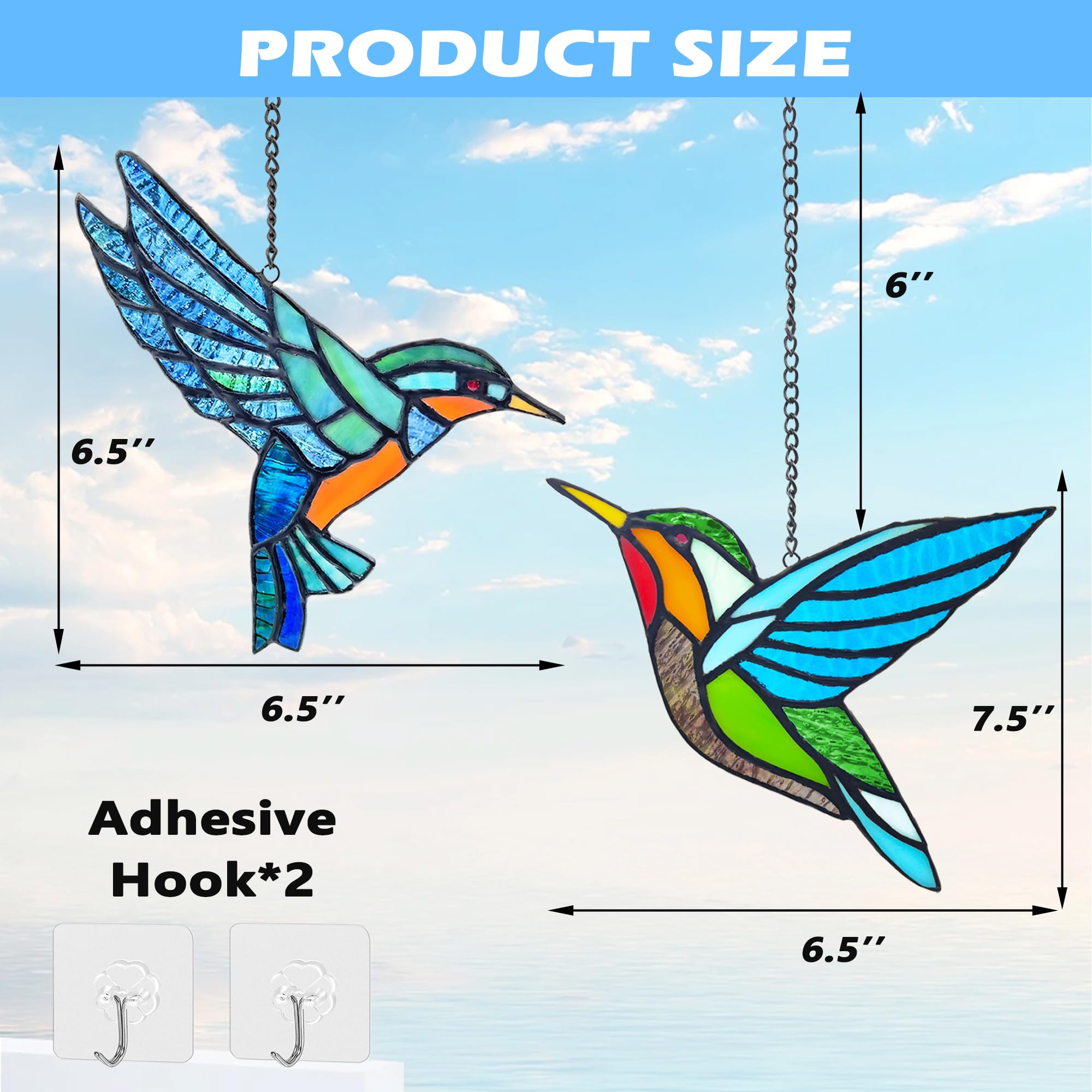 Royxen hummingbird hanging in window casting colorful light for decor