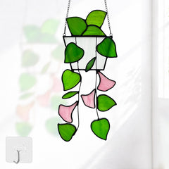 Royxen stained glass plant front view showing vibrant greens and shape benefit