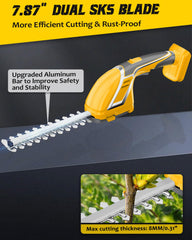 Rozlchar attached to DeWalt 20V tool in use showing compatibility and cordless maneuverability