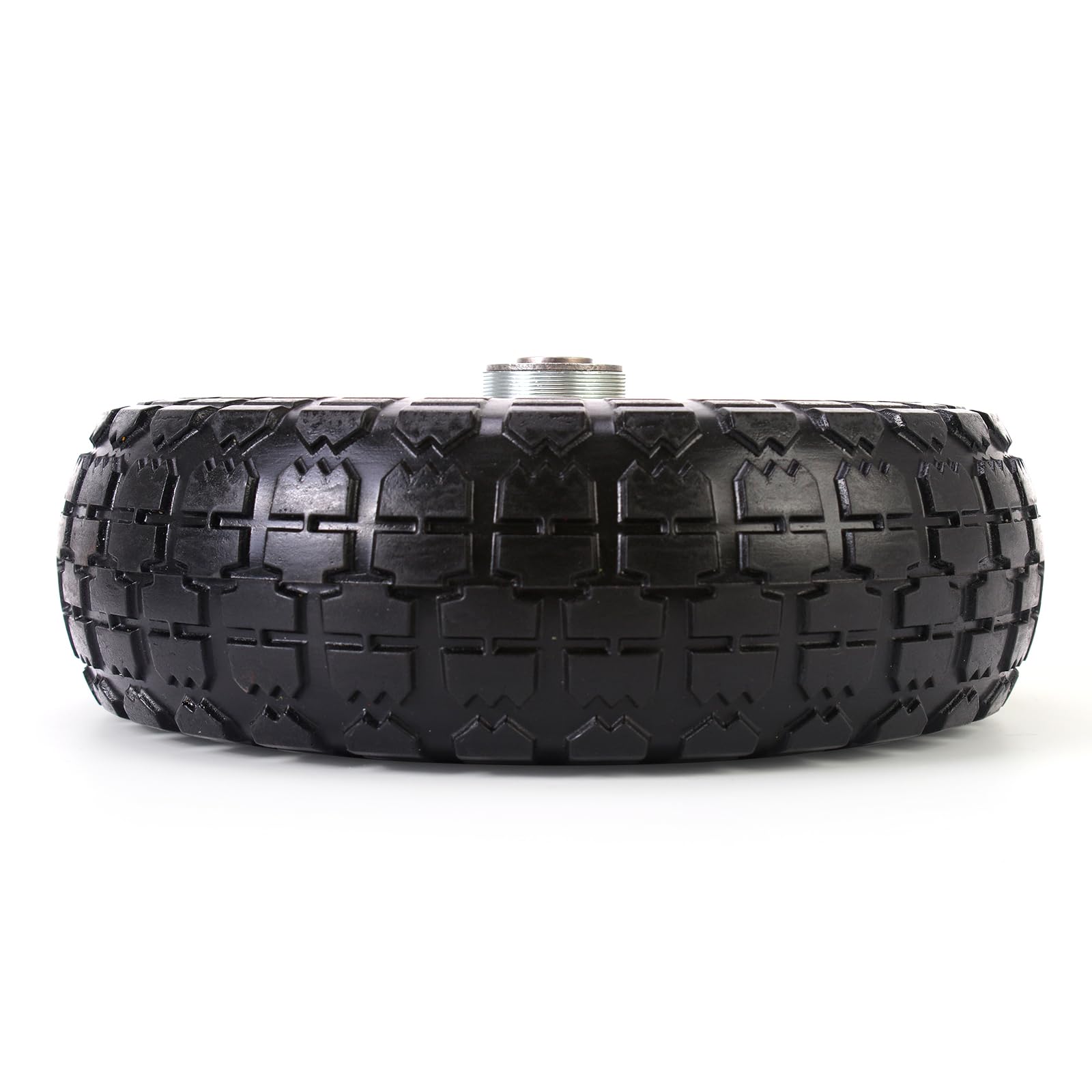 RRQ close-up of solid PU tread texture highlighting puncture resistance