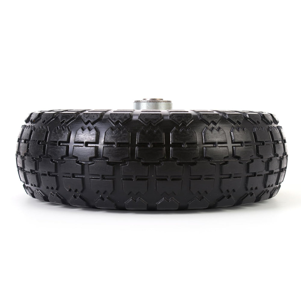 RRQ close-up of solid PU tread texture highlighting puncture resistance
