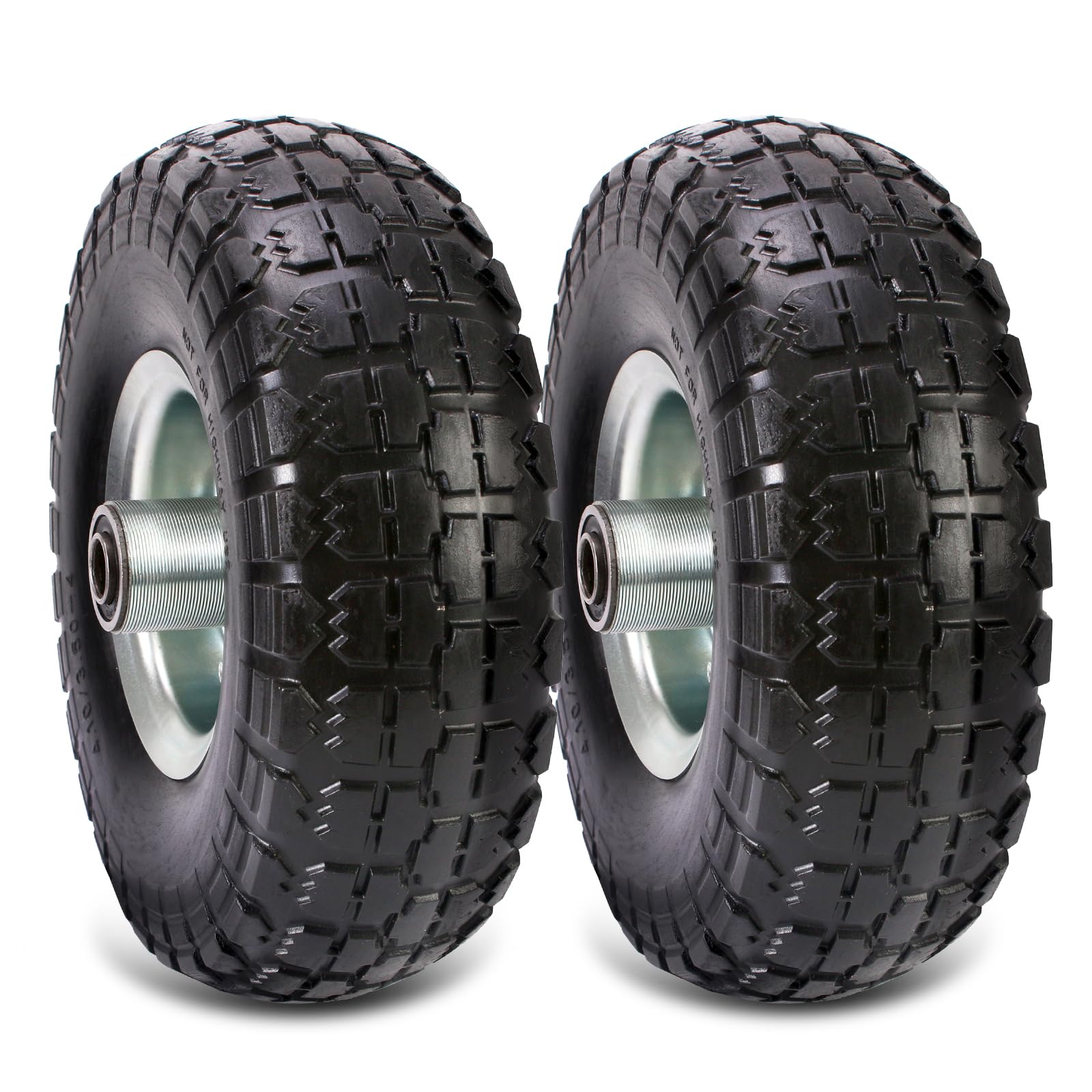RRQ wheel on lawn cart in yard setting demonstrating heavy-duty utility