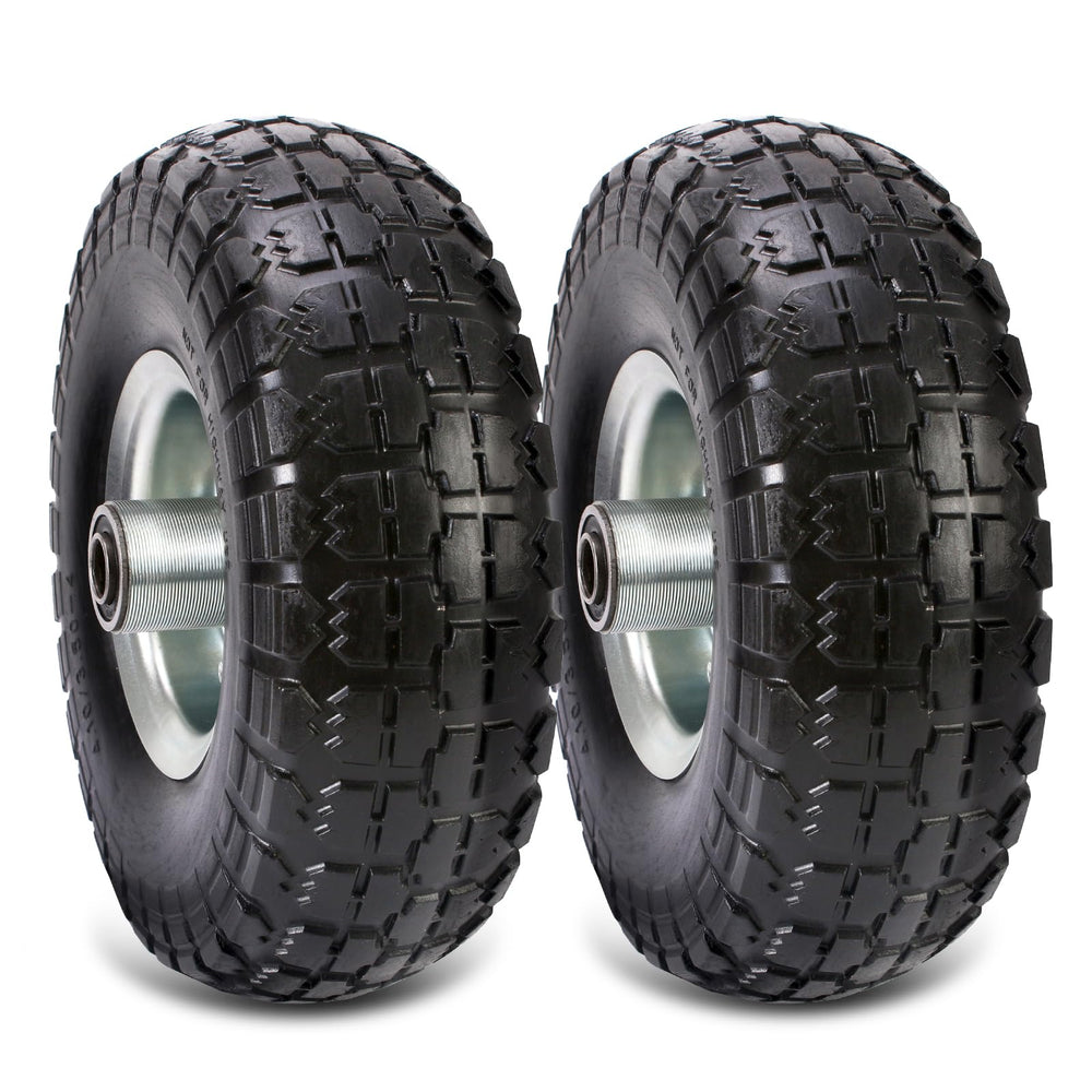 RRQ wheel on lawn cart in yard setting demonstrating heavy-duty utility