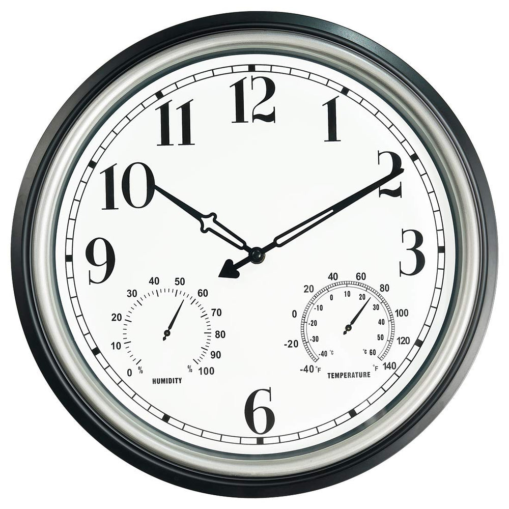 Rsobl front view of 16-inch clock showing clear dial and easy reading benefit