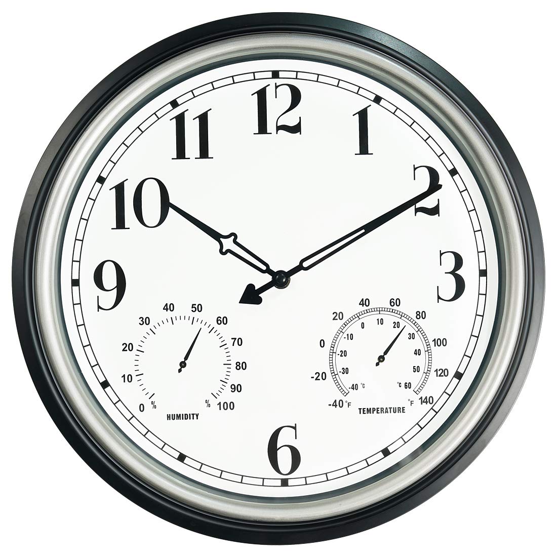 Rsobl front view of 16-inch clock showing clear dial and easy reading benefit
