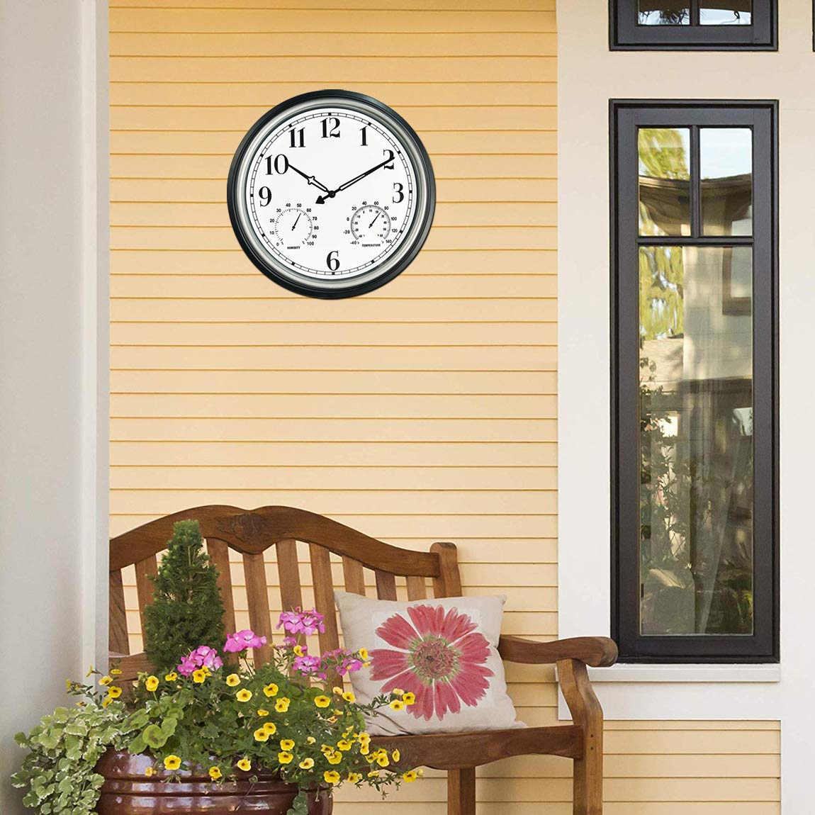 Rsobl mounted on a covered patio wall illustrating outdoor-safe decorative use