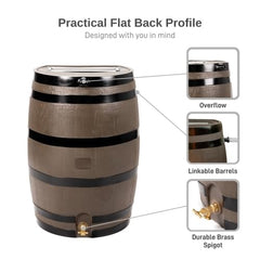 RTS Home Accents barrel flat back against fence saves patio space