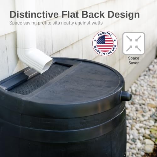 RTS Home Accents flat-back barrel placed against wall saving space and reducing clutter