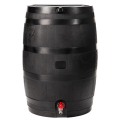 RTS Home Accents front view of 50-gallon rain barrel showing shape and finish, durable storage