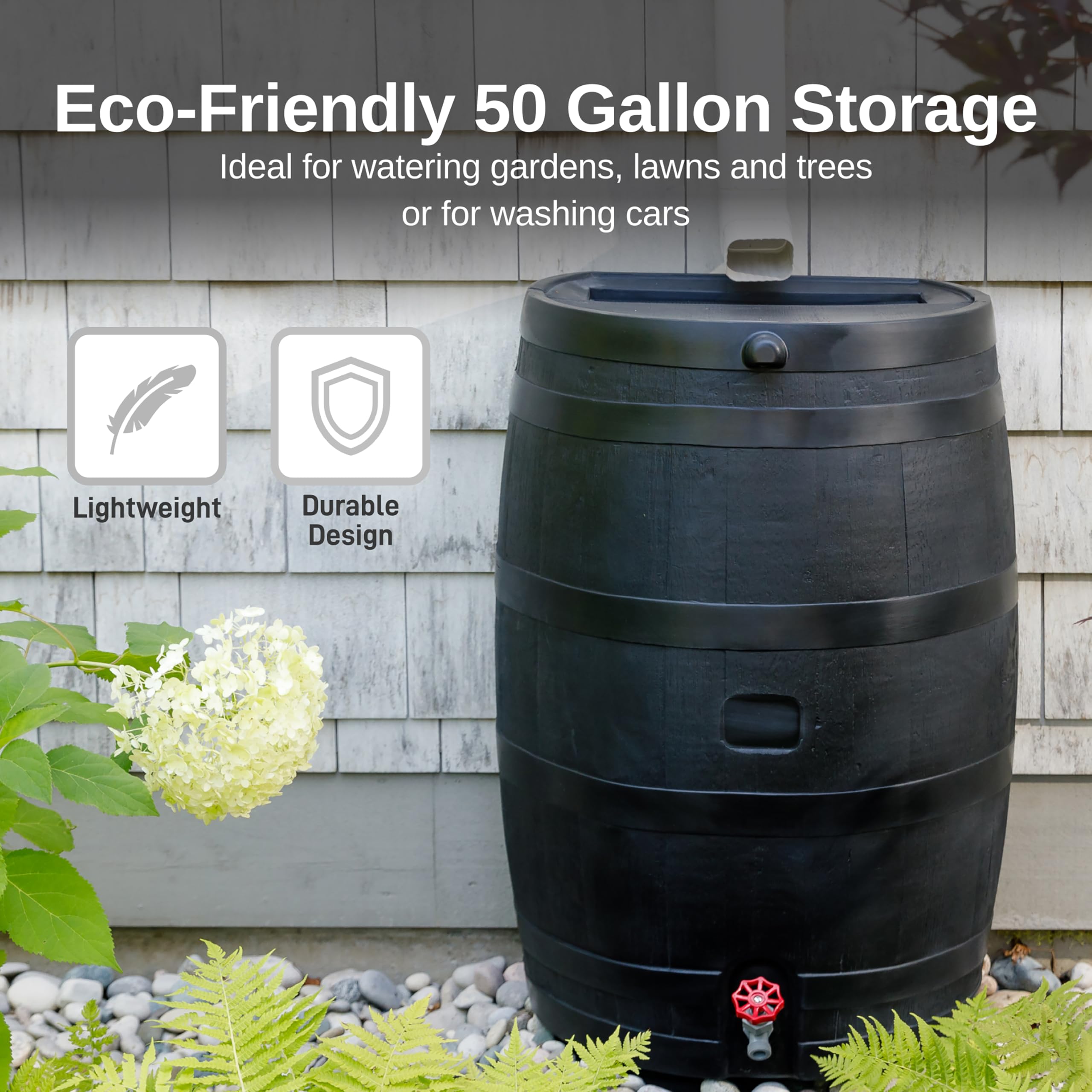 RTS Home Accents lifestyle scene watering plants with captured rainwater to save mains water