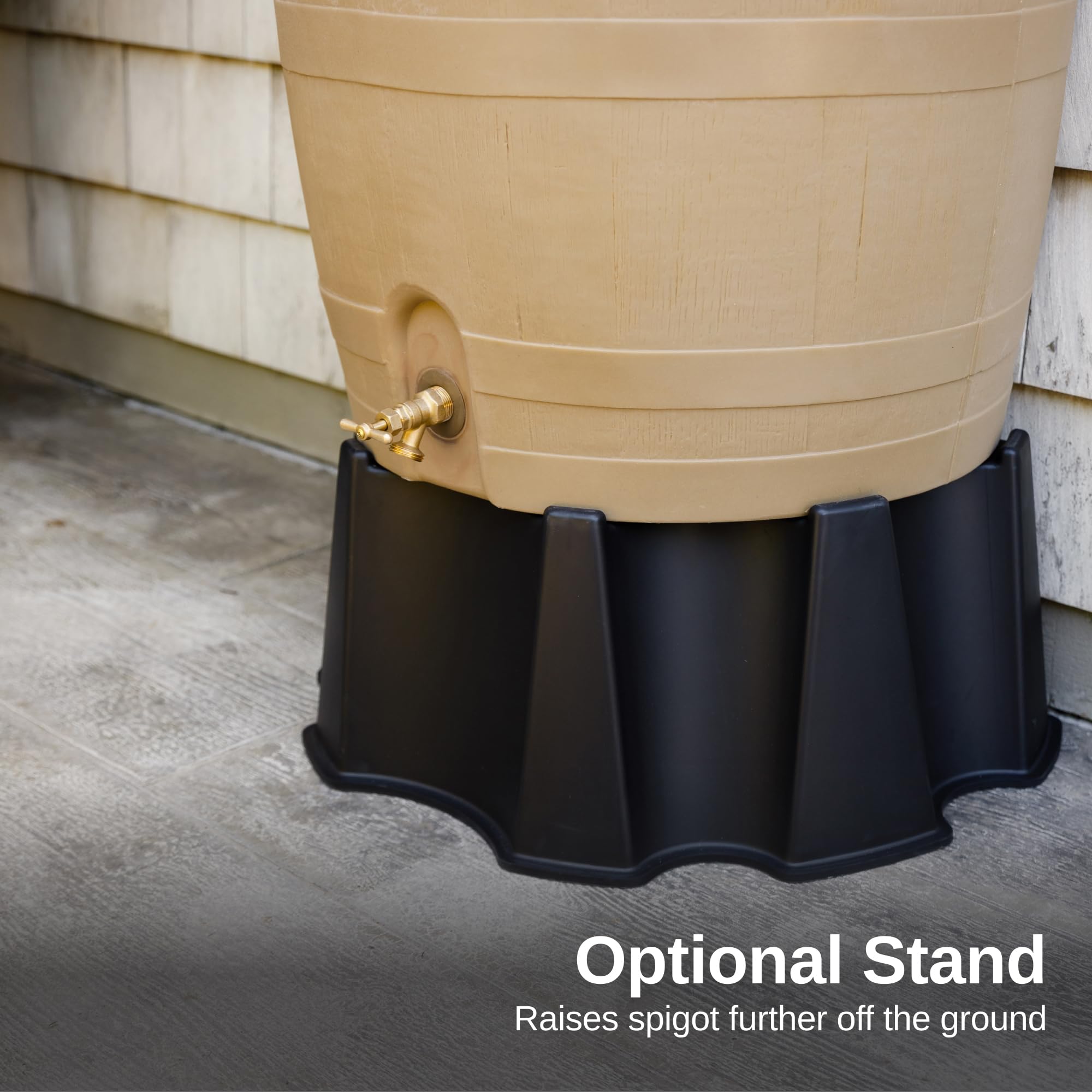 RTS Home Accents two linked barrels setup increasing rainwater storage capacity