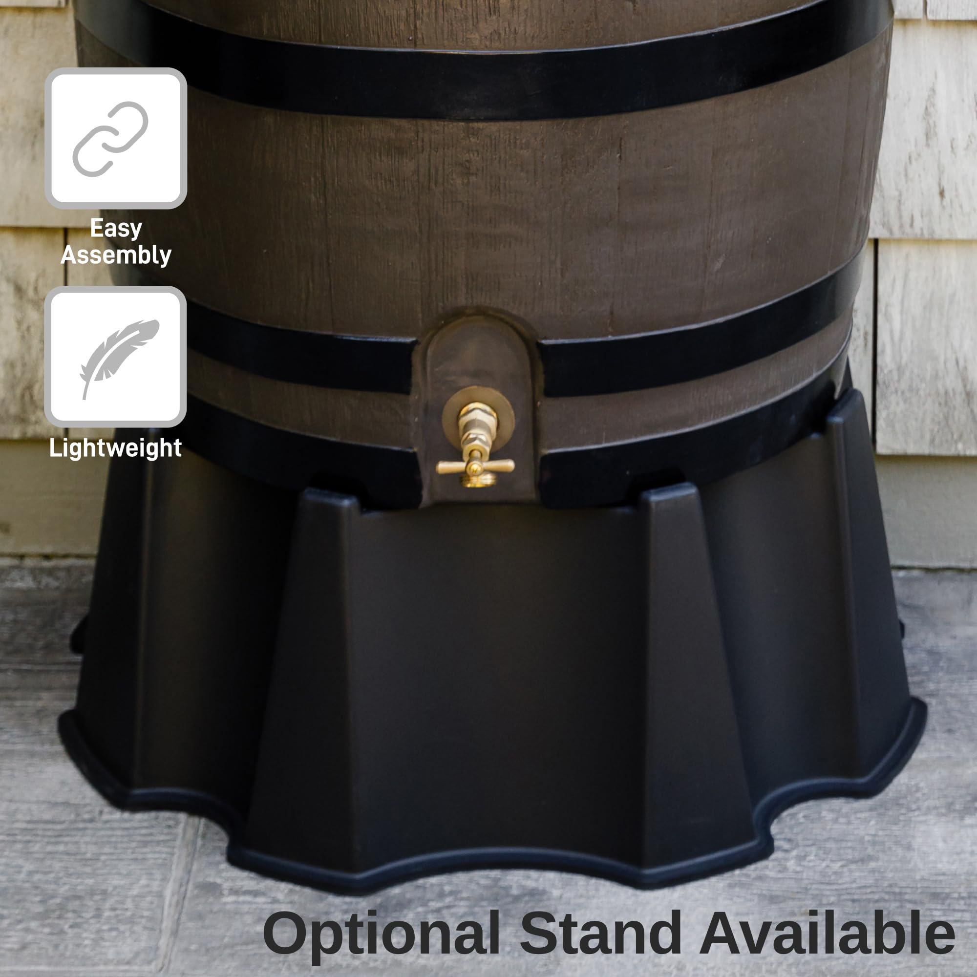 RTS Home Accents next to a watering can to show 50-gallon scale