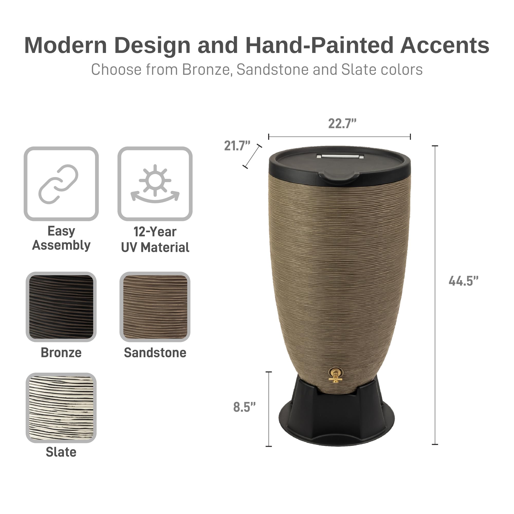 RTS Home Accents close-up of brass spigot on raised stand, provides easy filling and reliable flow
