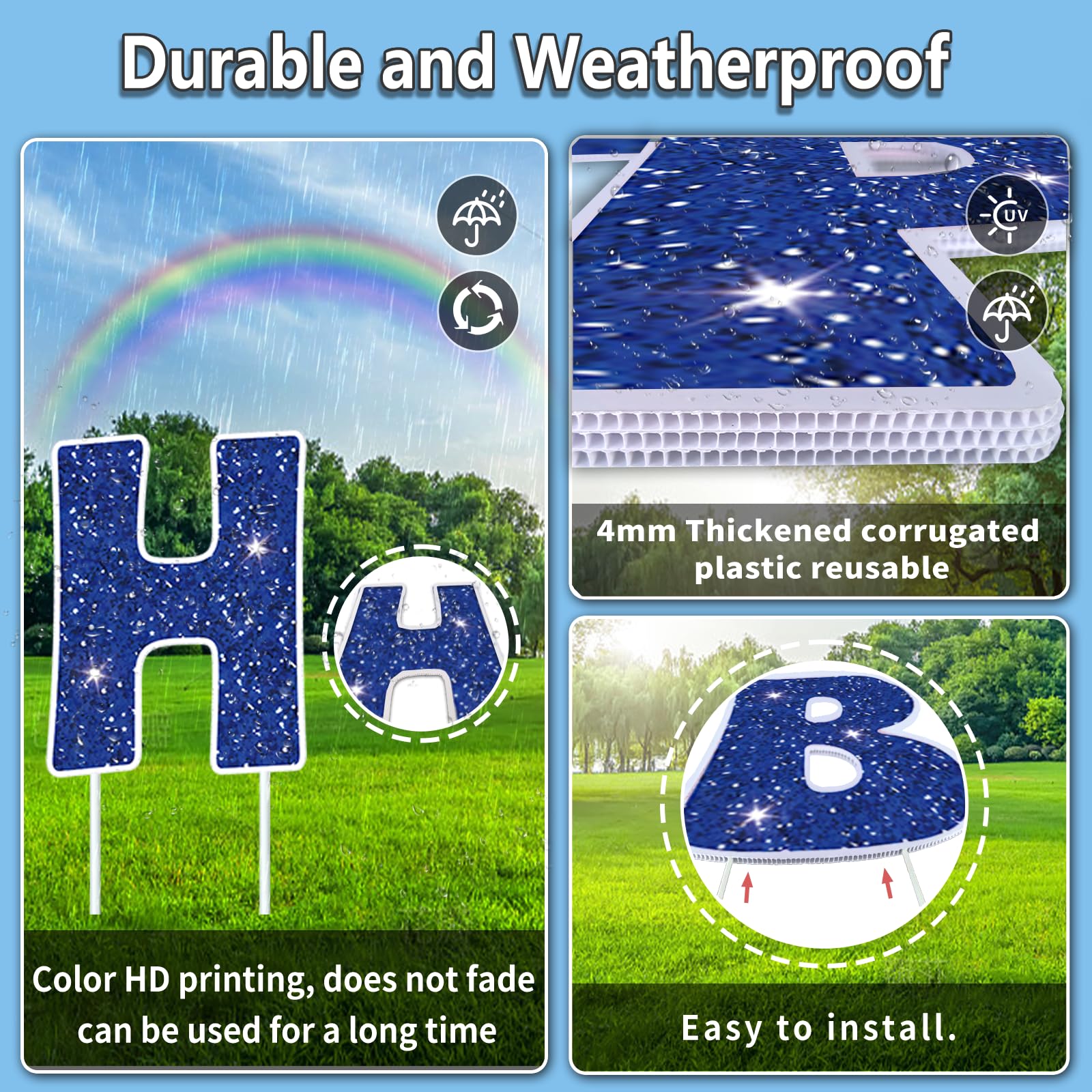 Rtshuok number stickers and stakes arranged to show easy personalization