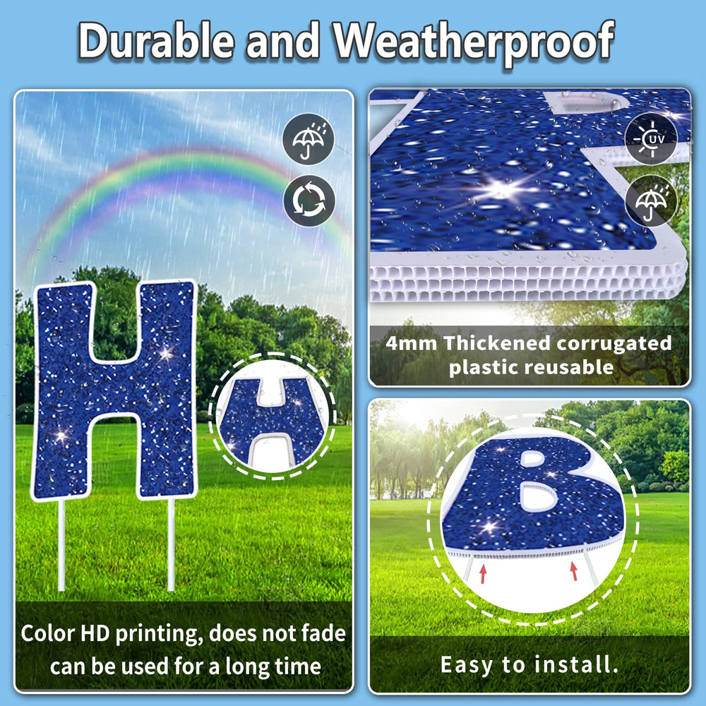 Rtshuok number stickers and stakes arranged to show easy personalization