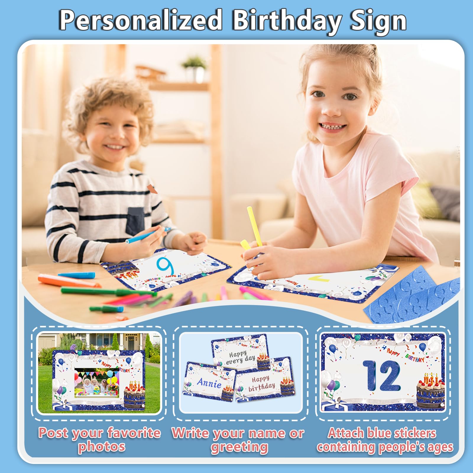 Rtshuok writable display board with red marker for custom messages