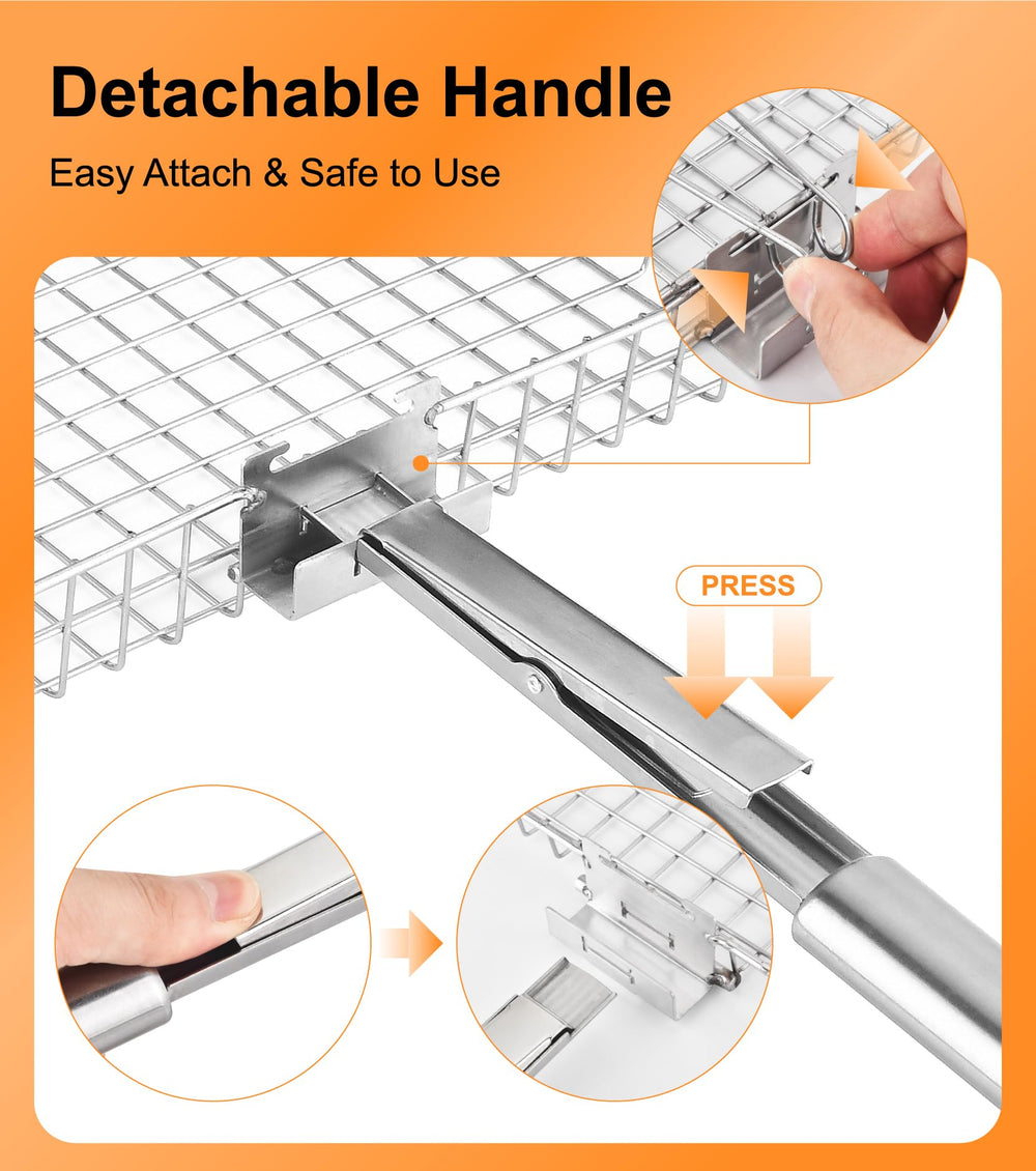 RTT close-up of stainless steel mesh showing tight weave for even cooking and durability