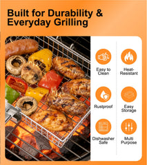 RTT removable handle attached to basket highlighting cool-touch design for safer flips