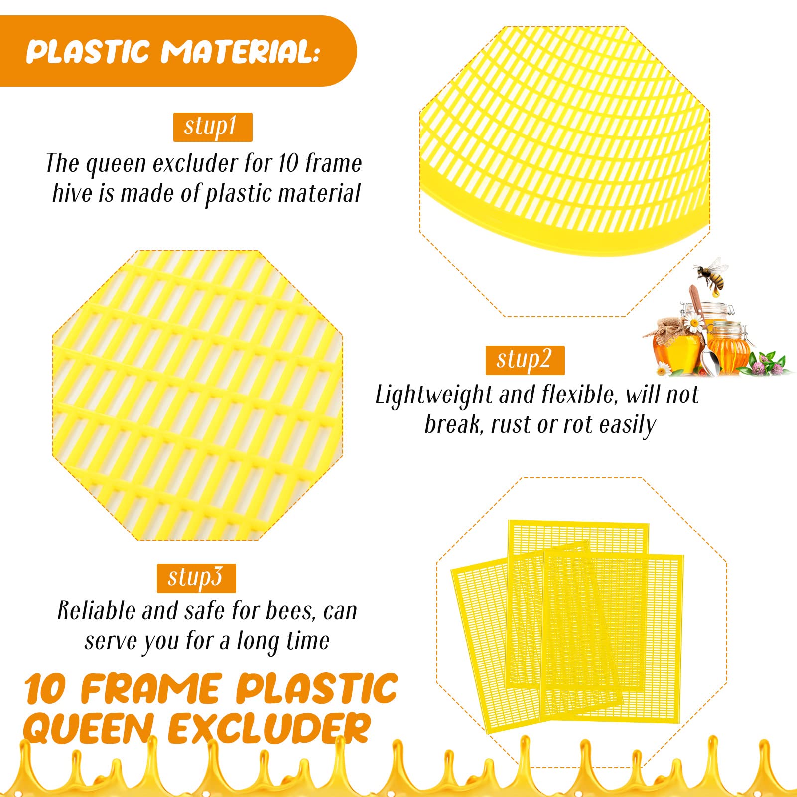 Rtteri installed queen excluder inside a 10-frame hive demonstrating separation of queen and easy honey access