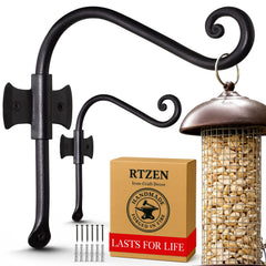 RTZEN front view of black iron hook showing classic mounting shape and durable hold