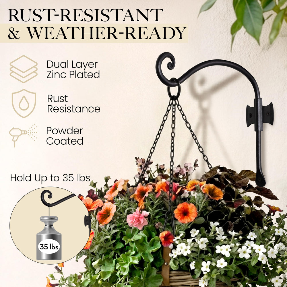 RTZEN hook with macramé basket indoors demonstrating decorative indoor hanging