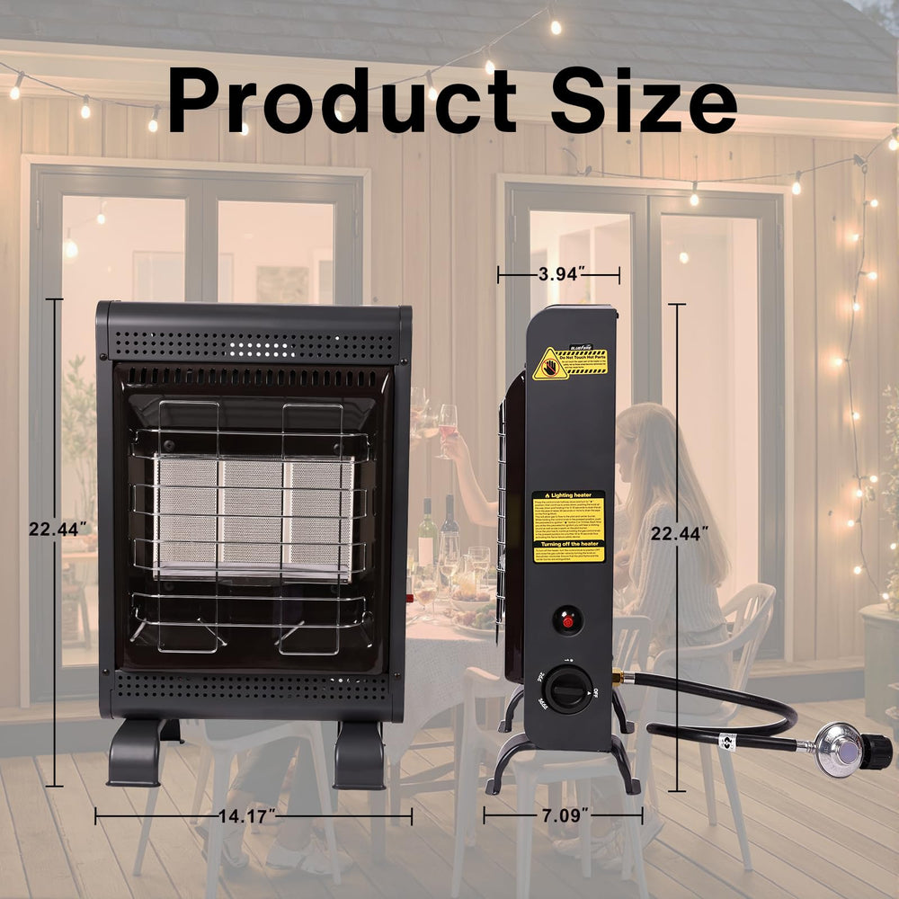 Ruasveltan ceramic panel closeup with windscreen for steady radiant heat