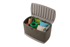 Rubbermaid lid detail highlighting water-shedding design and protection benefits