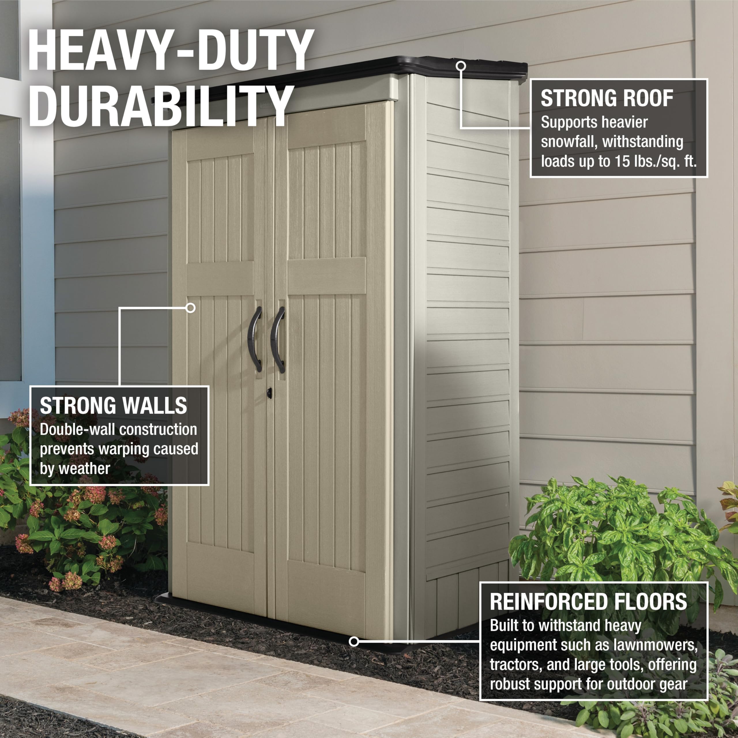 Rubbermaid interior shelves and wall panels showing customizable storage benefit