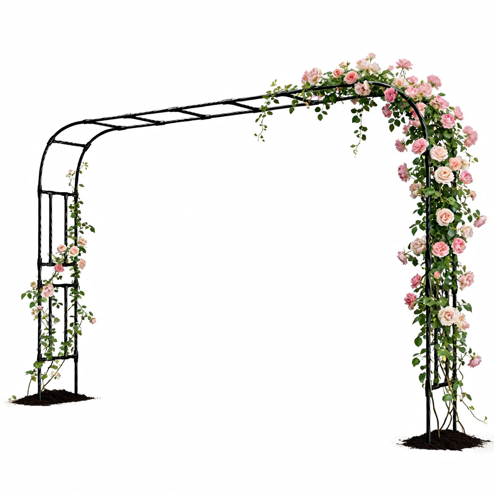 RUCOIN front view of full arch trellis showing elegant entry and durable build