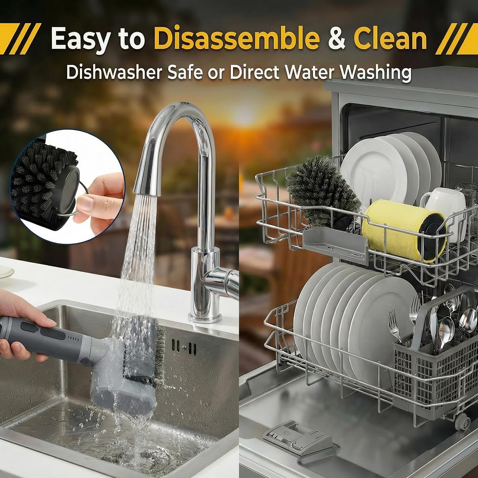 RUDAP included brush heads and replacement cloth for versatile maintenance