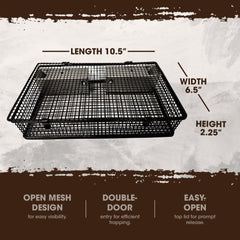 Rugged Ranch Mousinator close-up of double-door entry highlighting increased catch efficiency
