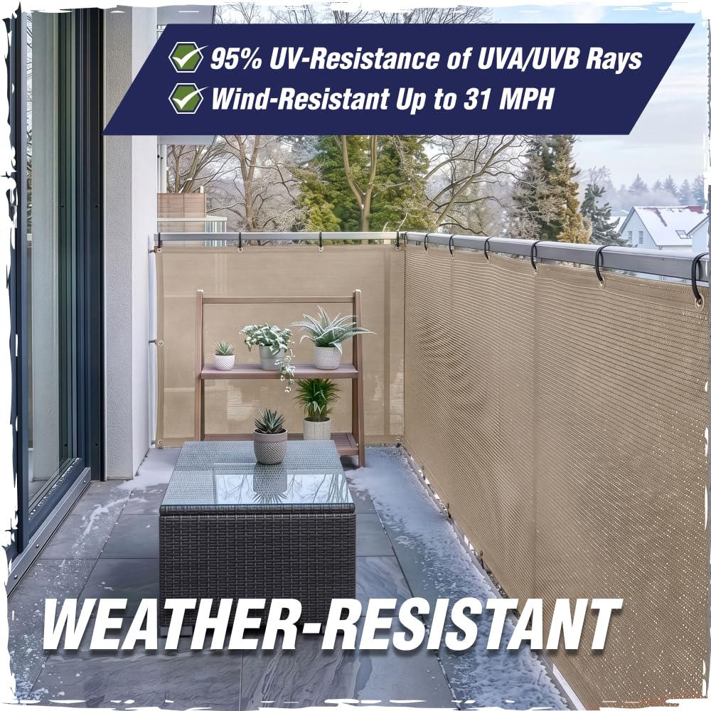 RUGGED RHINO privacy screen installed on chain-link fence for instant seclusion benefit