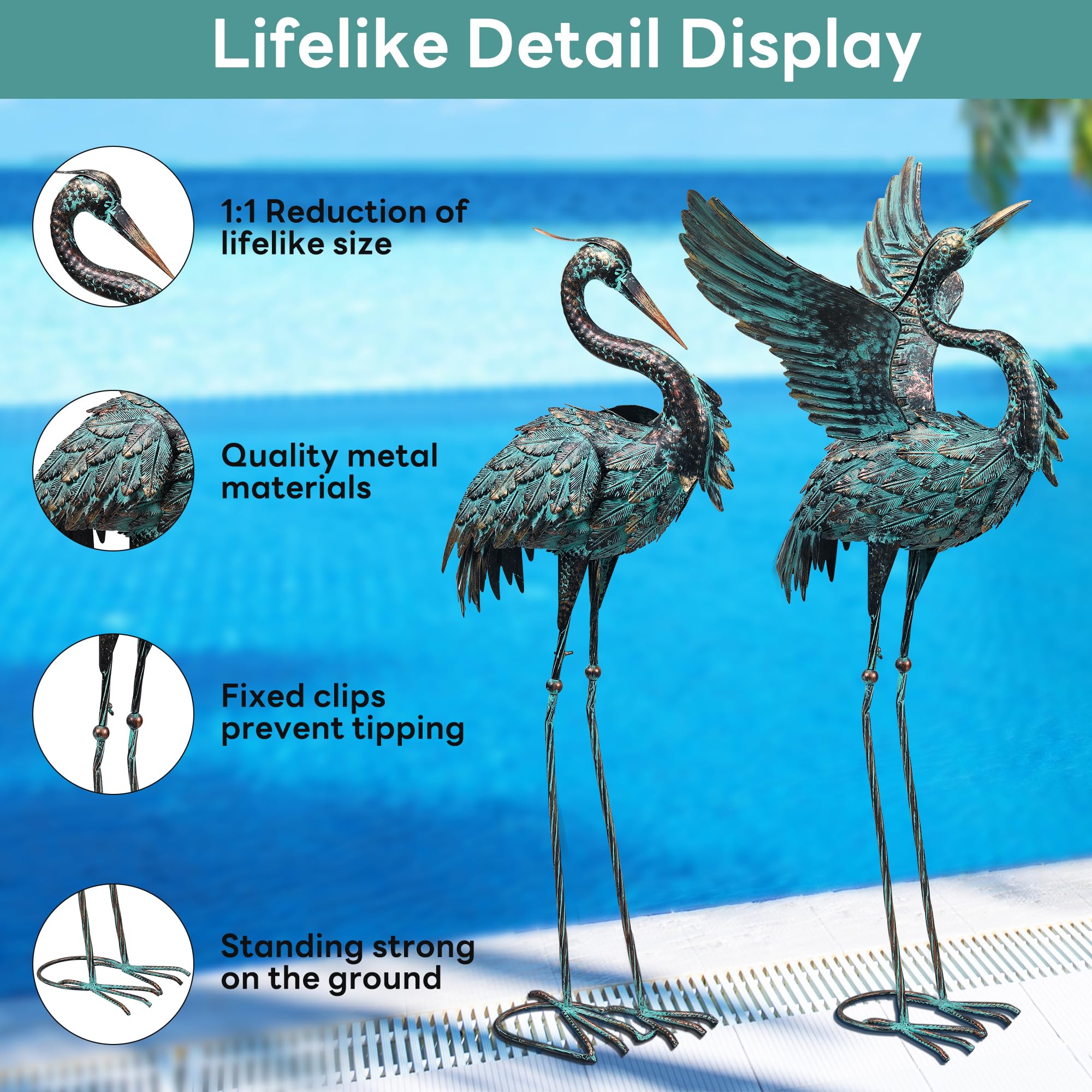 Ruifabo side profile of both cranes showing natural posture and paired visual impact