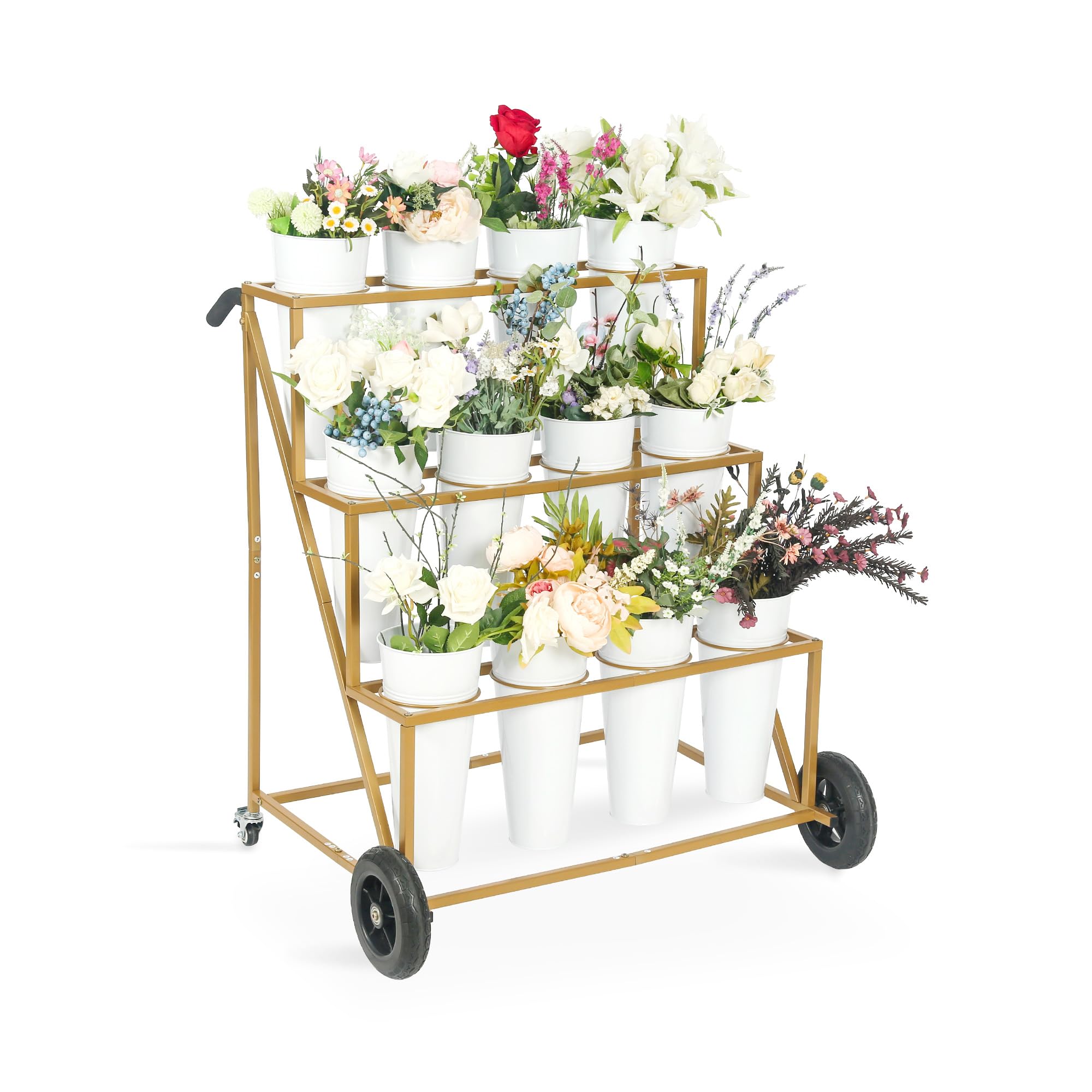 Ruifabo front view gold flower bar showing elegant tiered display and capacity