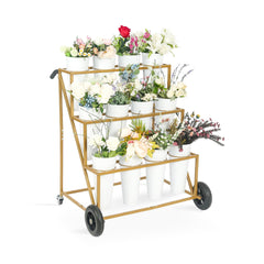 Ruifabo front view gold flower bar showing elegant tiered display and capacity