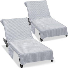 Ruikyhom front view of cover on lounger showing neat fit and comfort