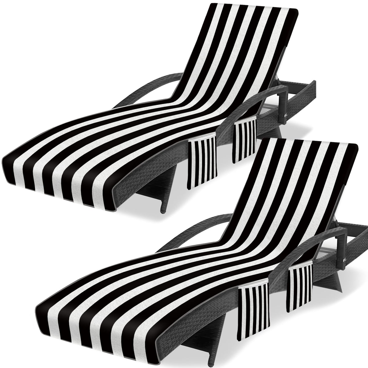 Ruikyhom front view striped lounge cover showing full length and colors for easy spotting