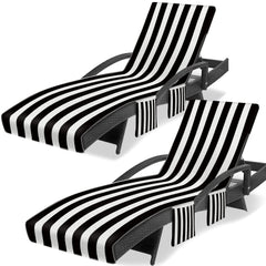 Ruikyhom front view striped lounge cover showing full length and colors for easy spotting