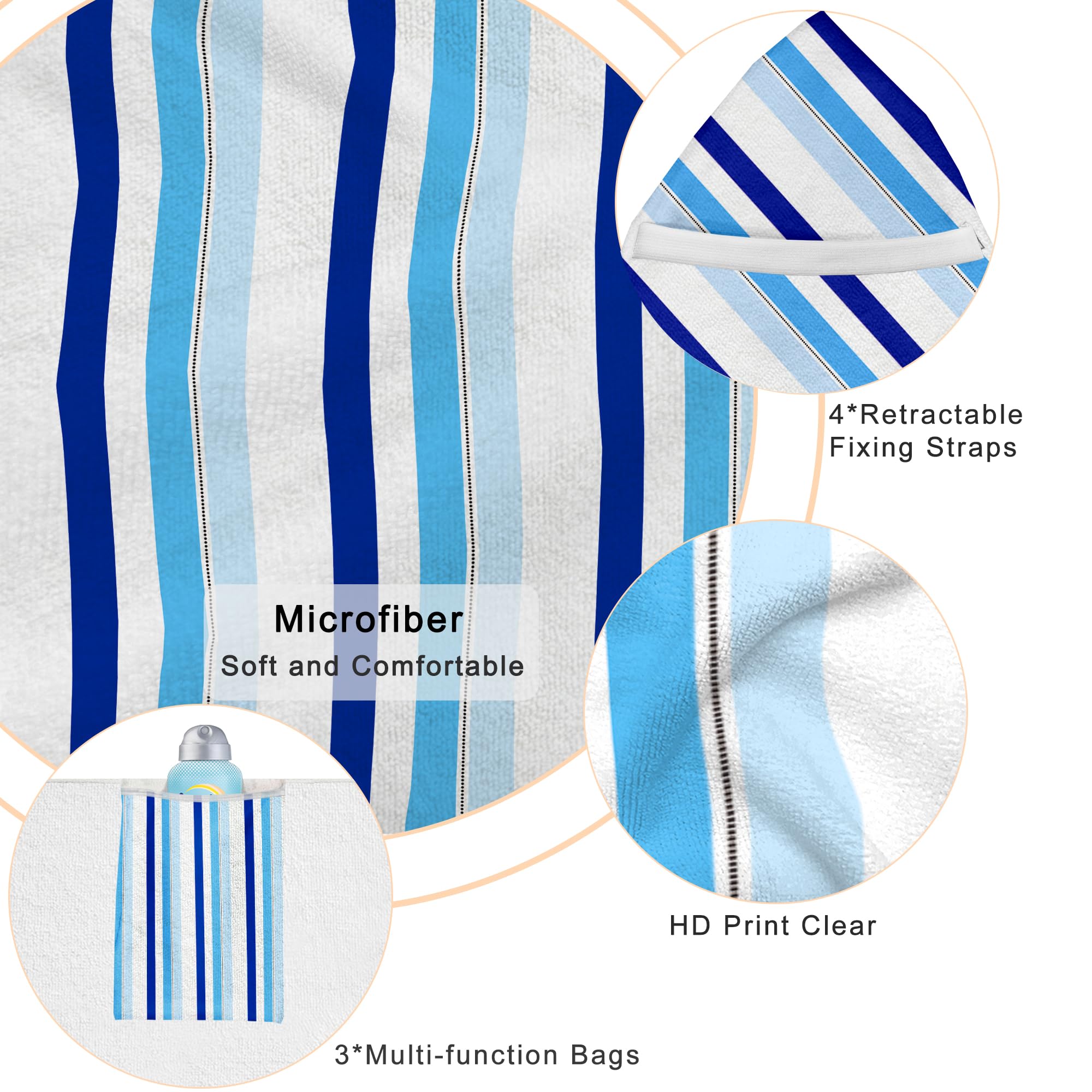 Ruikyhom full-length cover on pool lounger providing secure, absorbent surface