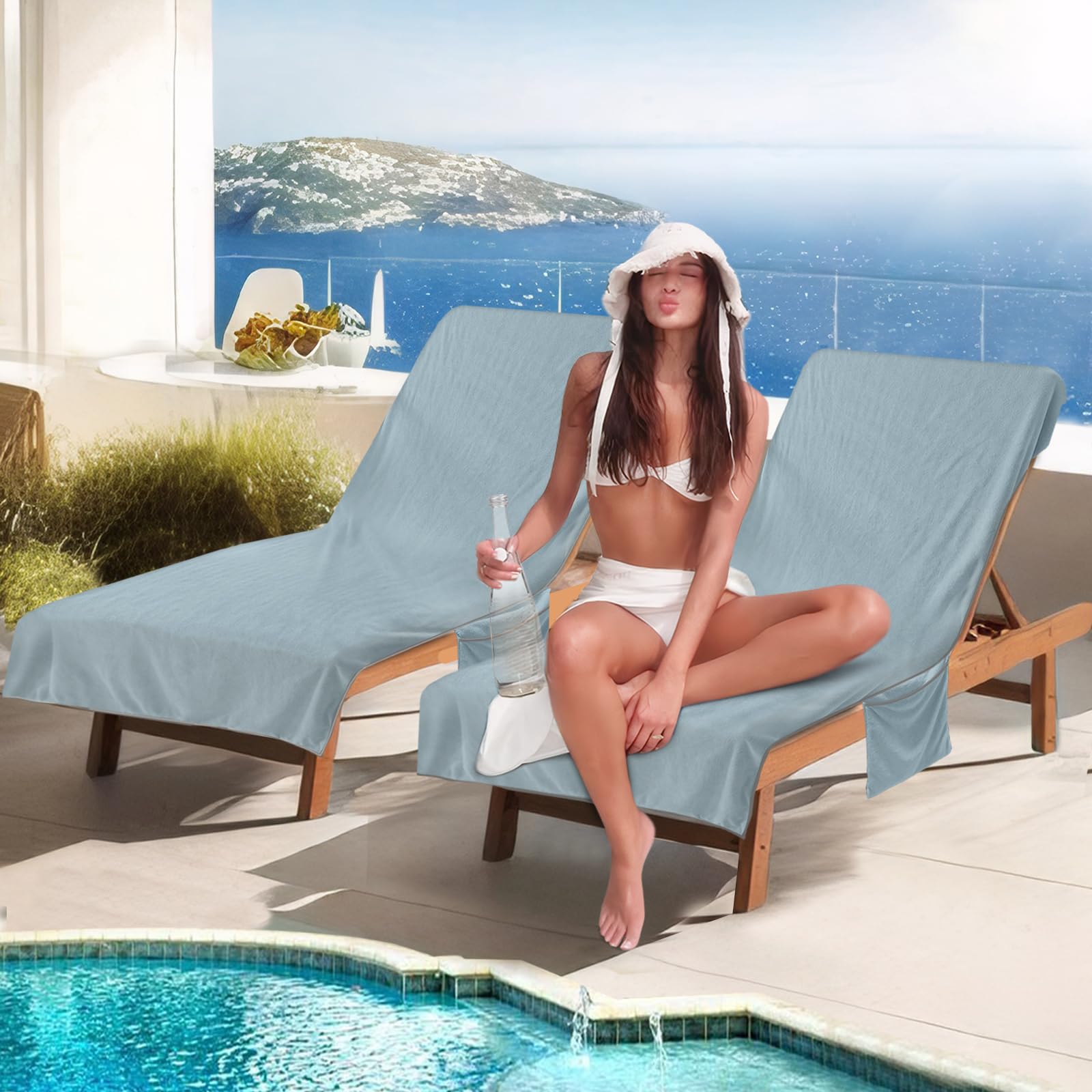 Ruikyhom two covers in use on poolside loungers for comfort