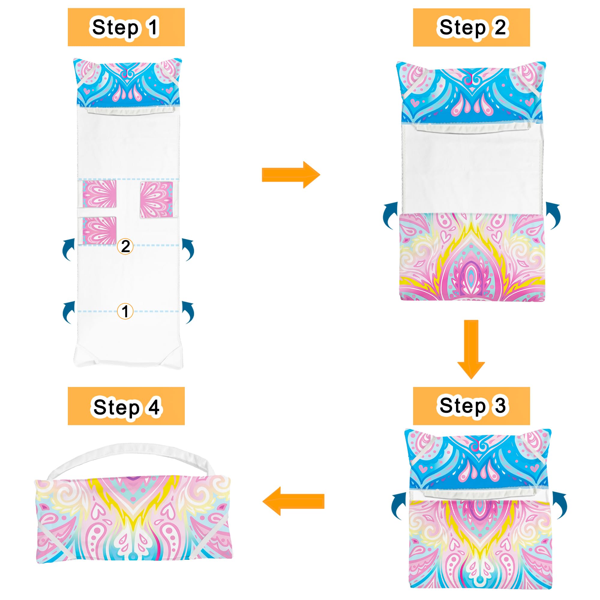 Ruikyhom mandala cover folded compact for travel and easy carrying to beach or park