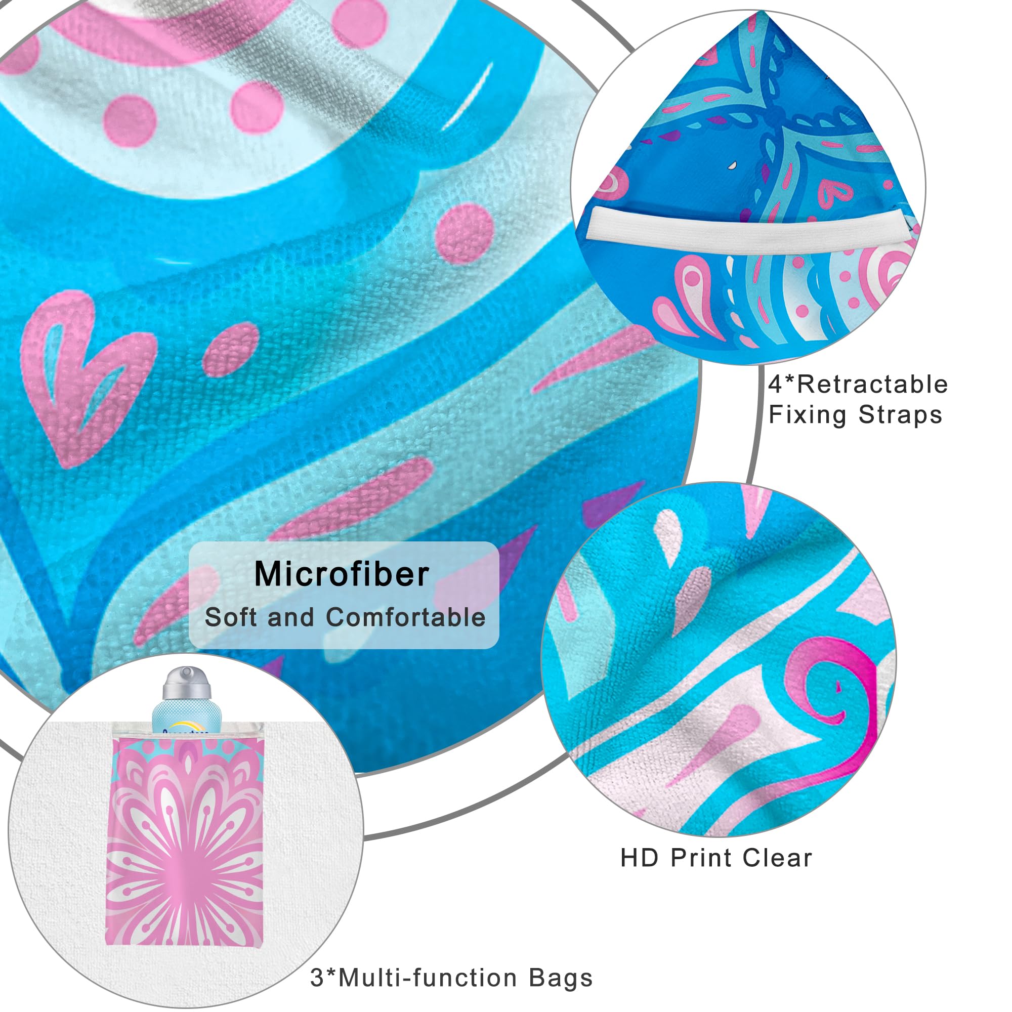 Ruikyhom mandala cover in use on pool lounger demonstrating secure fit and convenience