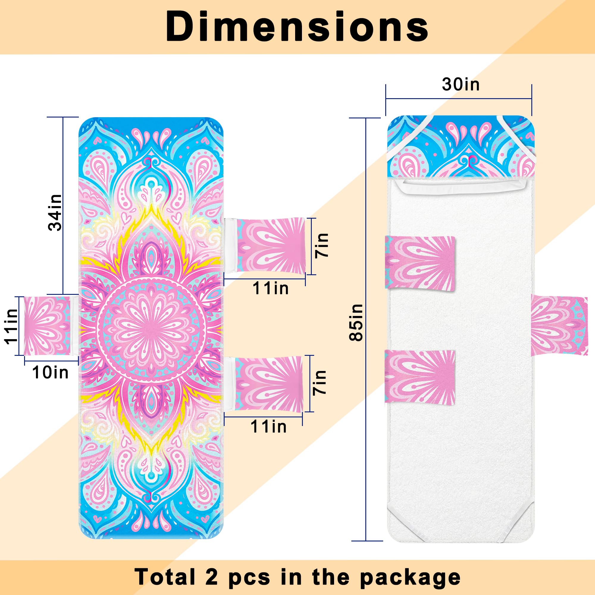 Ruikyhom mandala cover showing three side pockets and 11-inch top pocket for handy storage