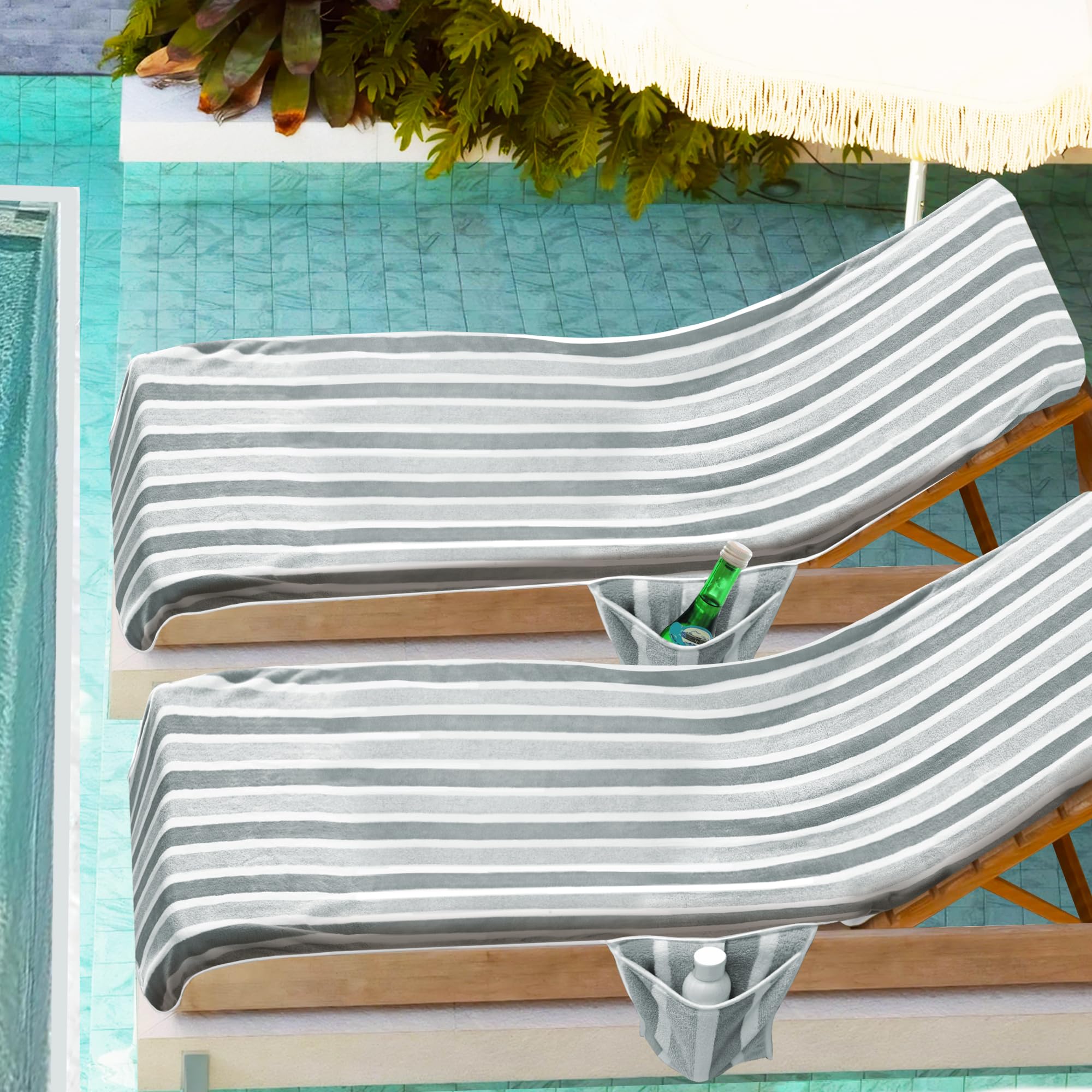 Ruikyhom full-length cover on pool lounge demonstrating coverage and comfort