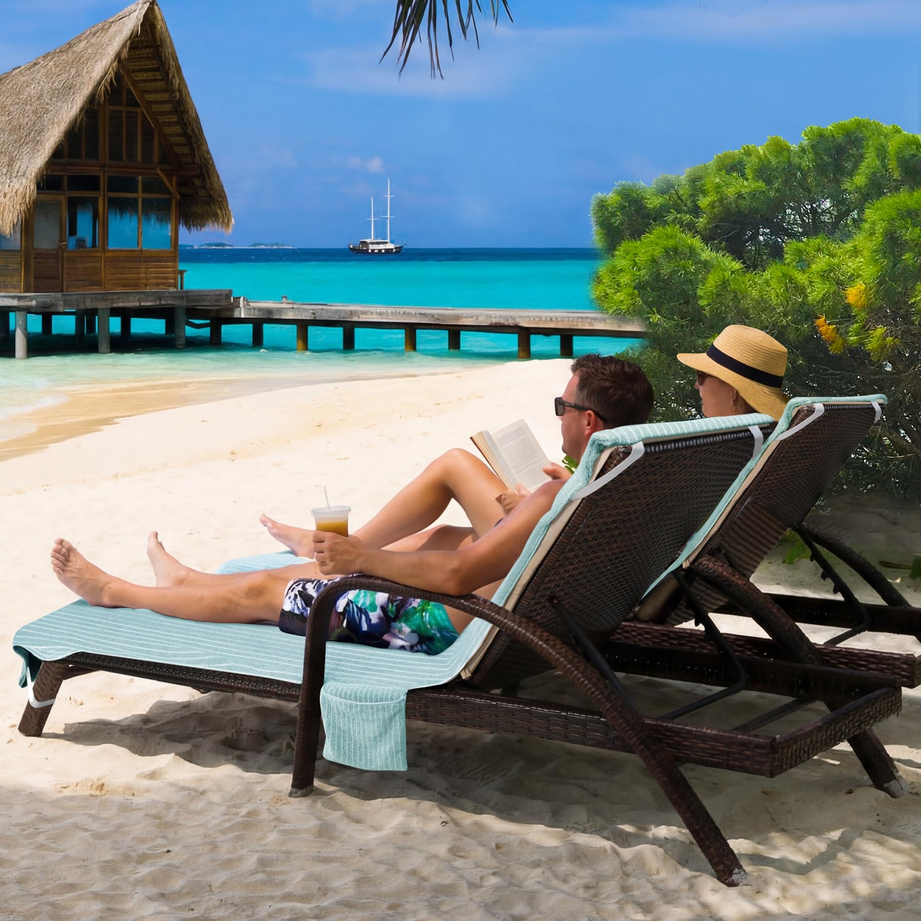 Ruikyhom scale comparison on standard lounger showing generous 85 by 30 size