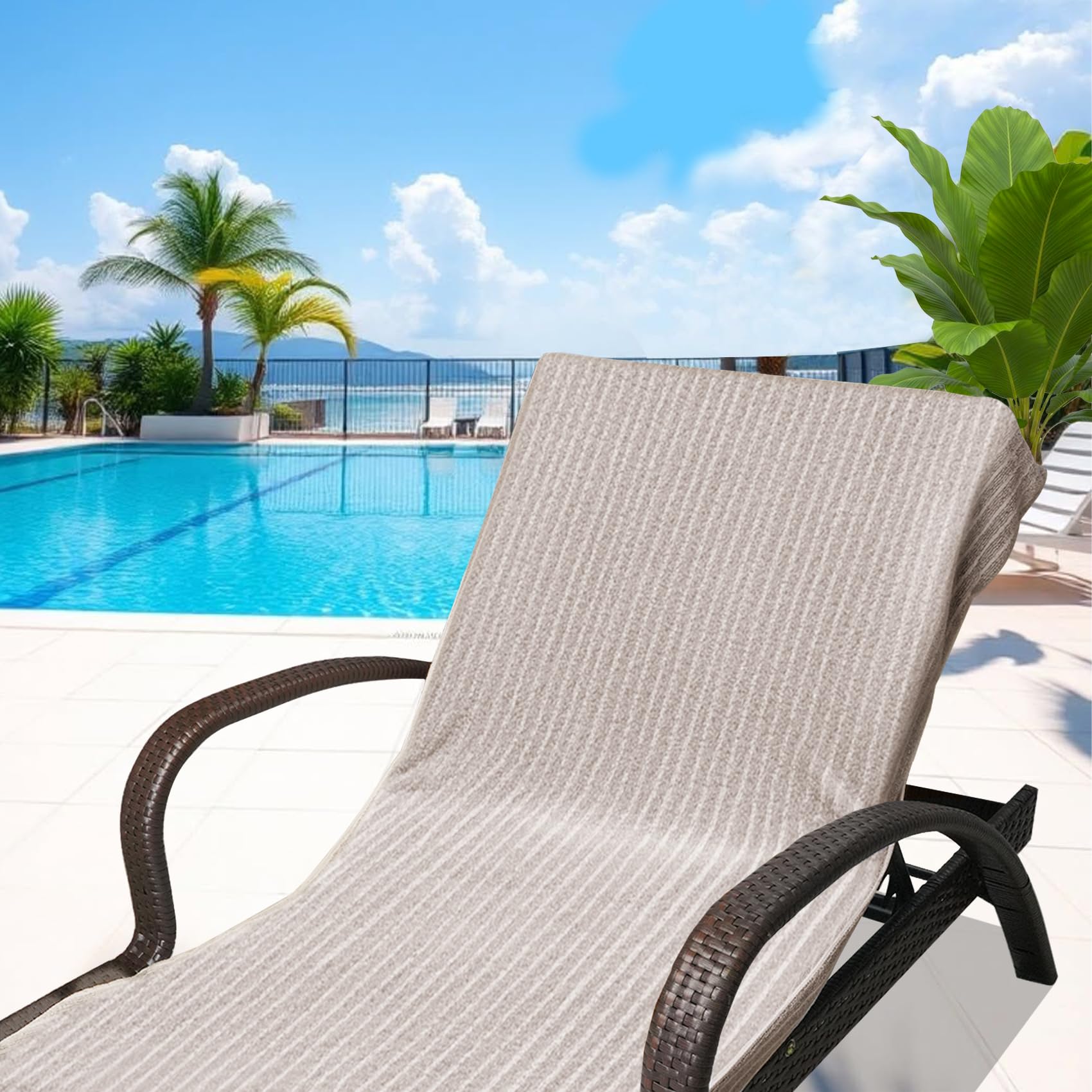 Ruikyhom cover on lounger showing scale and generous 85x30 size