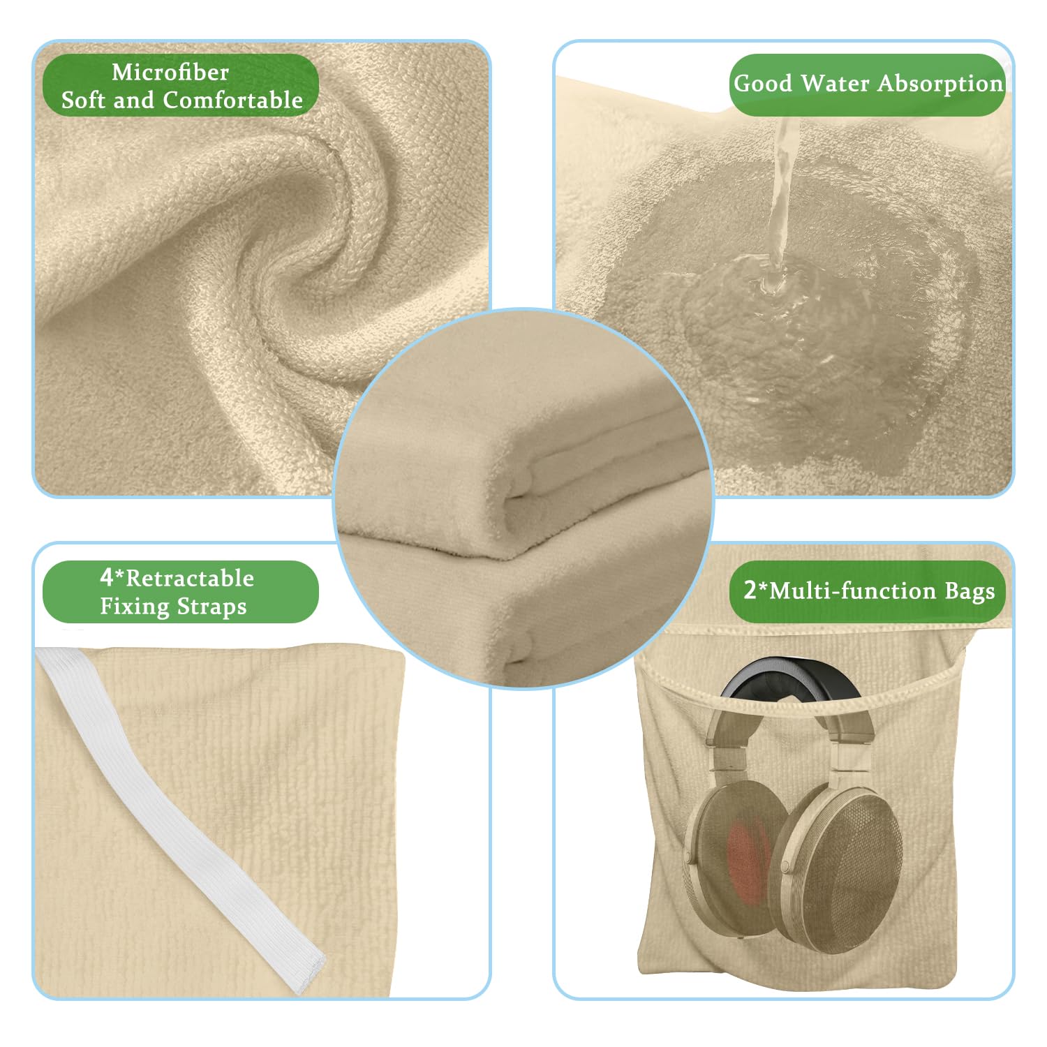 Ruikyhom deep top pocket anchoring cover securely to chair headrest