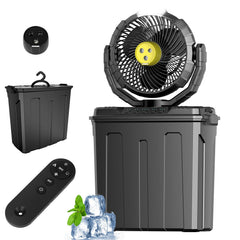 Ruimos front view showing fan and mist for efficient cooling