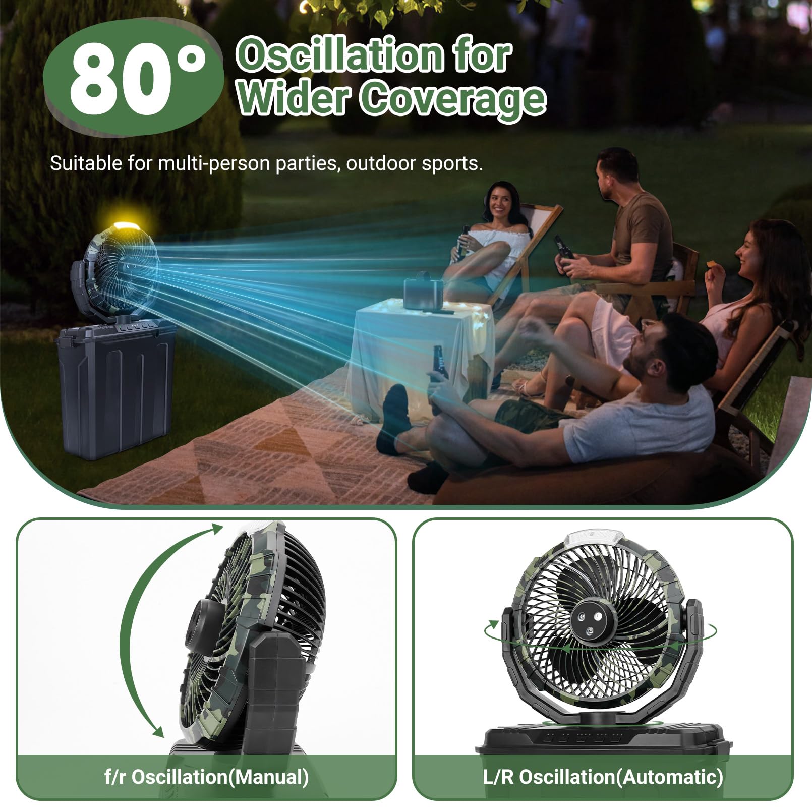 Ruimos set in desktop mode on table offering targeted personal cooling