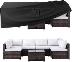 Ruimoy front view of cover protecting large patio set, durable weather protection